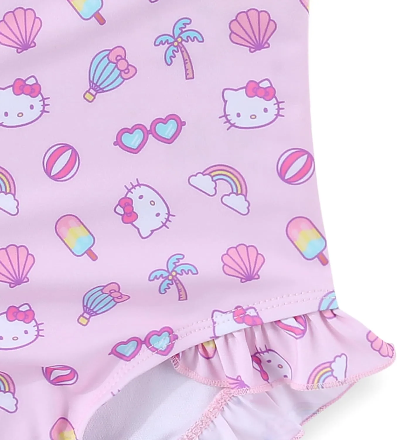 Hello Kitty Sanrio Girls Swimsuit UPF 50  One Piece Bathing Suit for Big Kids