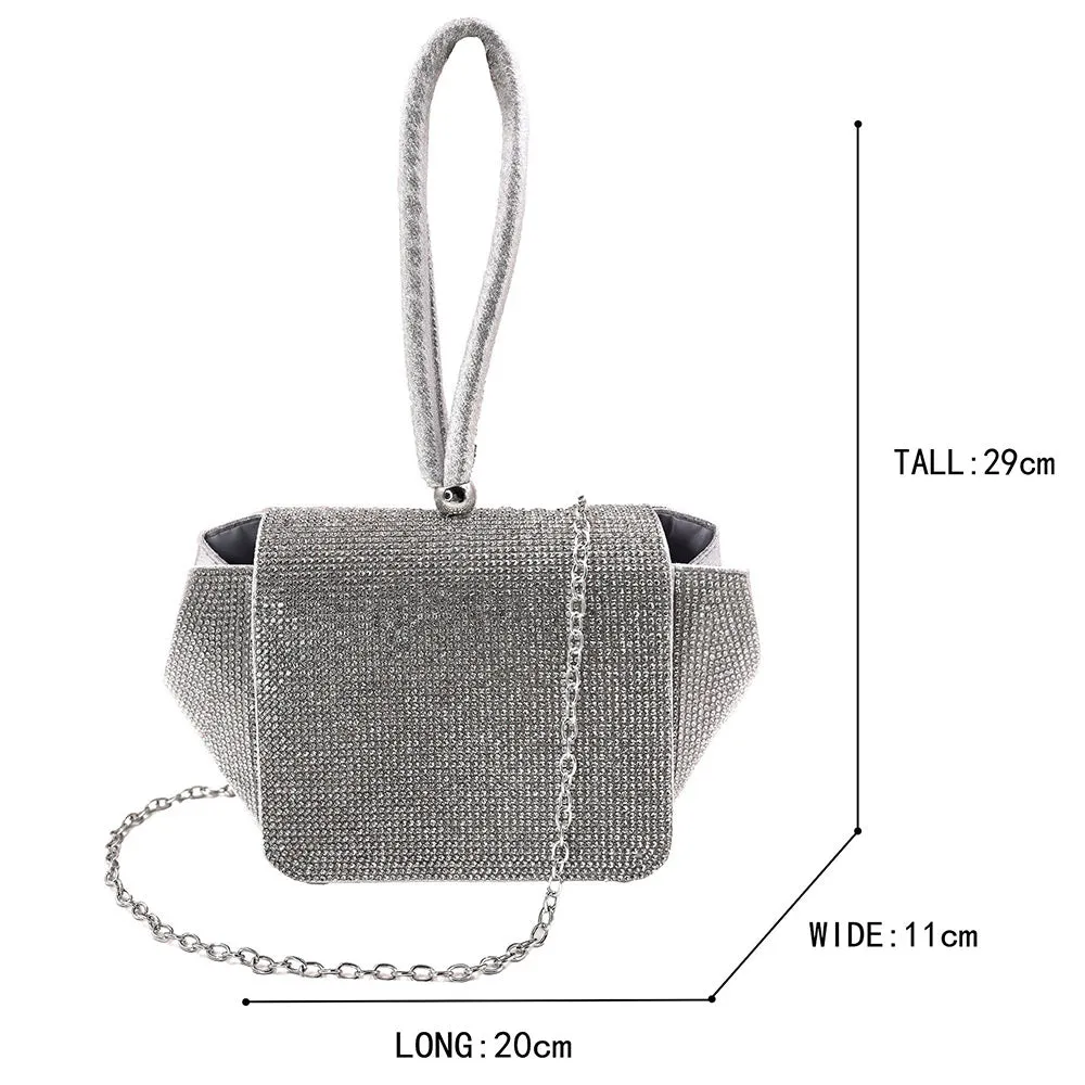 iLLASPARKZ Bling Studded Flap Evening Bag / Crossbody Bag