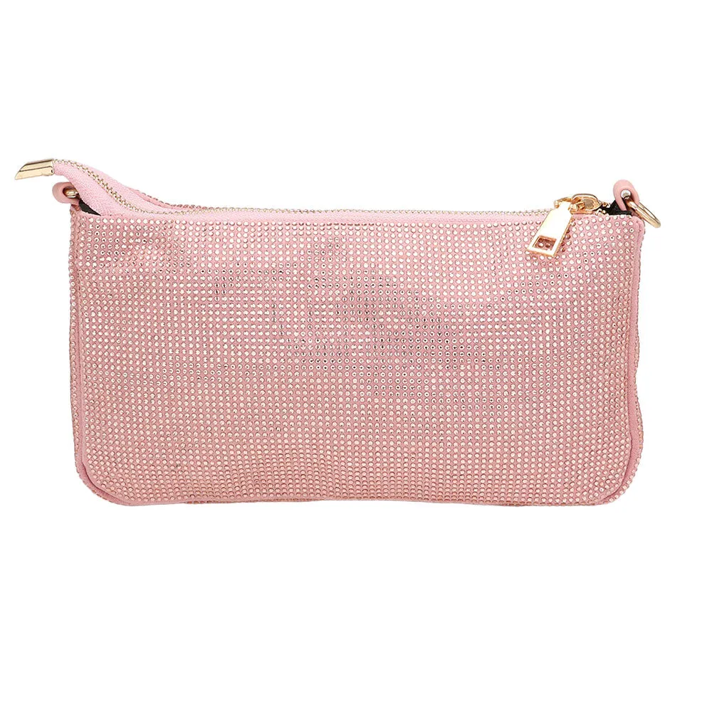 iLLASPARKZ Bling Studded Flat Crossbody Bag