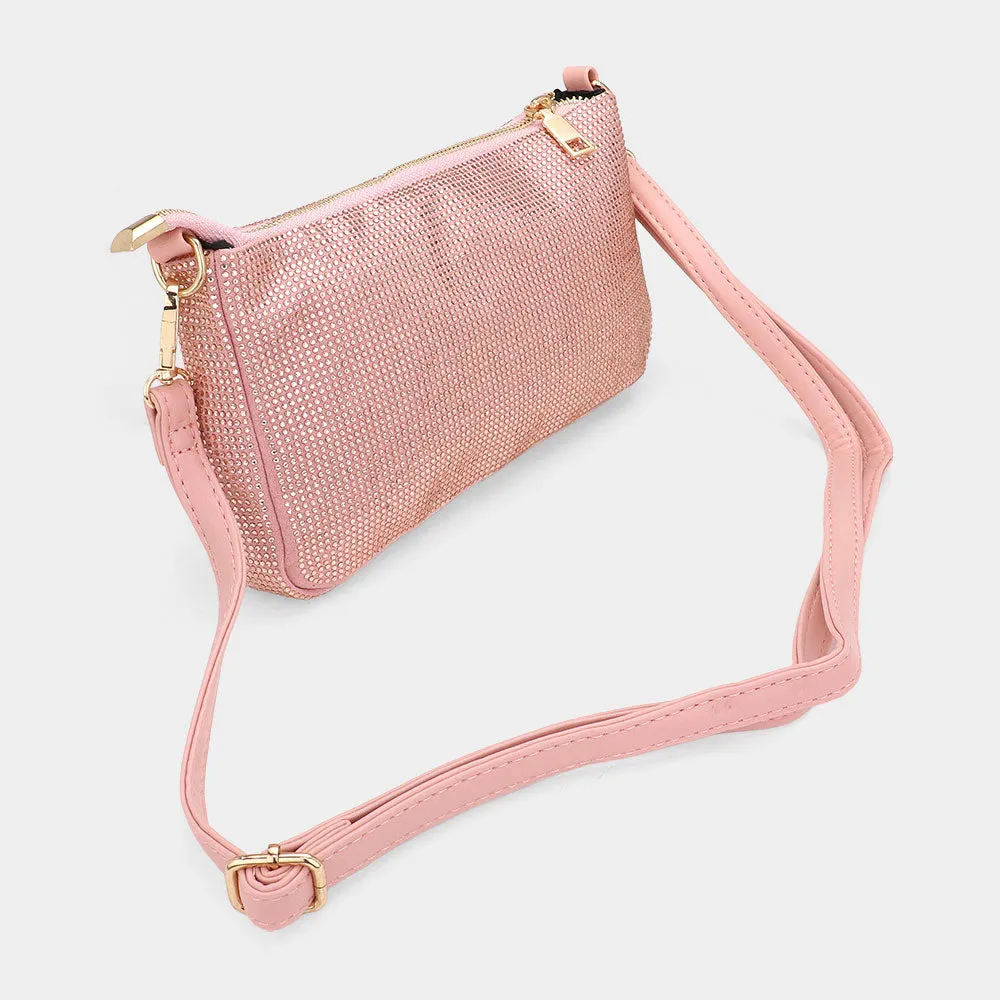 iLLASPARKZ Bling Studded Flat Crossbody Bag