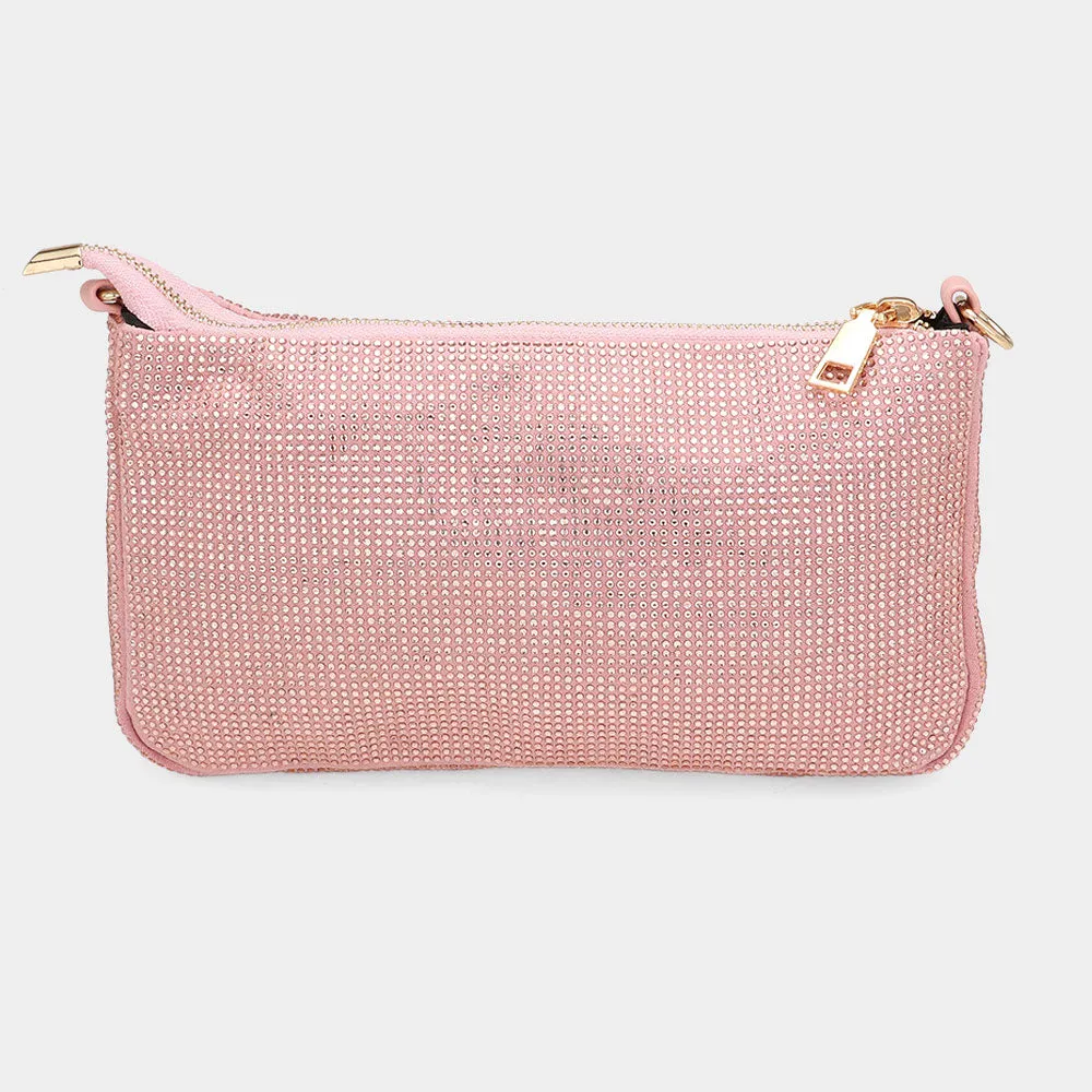 iLLASPARKZ Bling Studded Flat Crossbody Bag