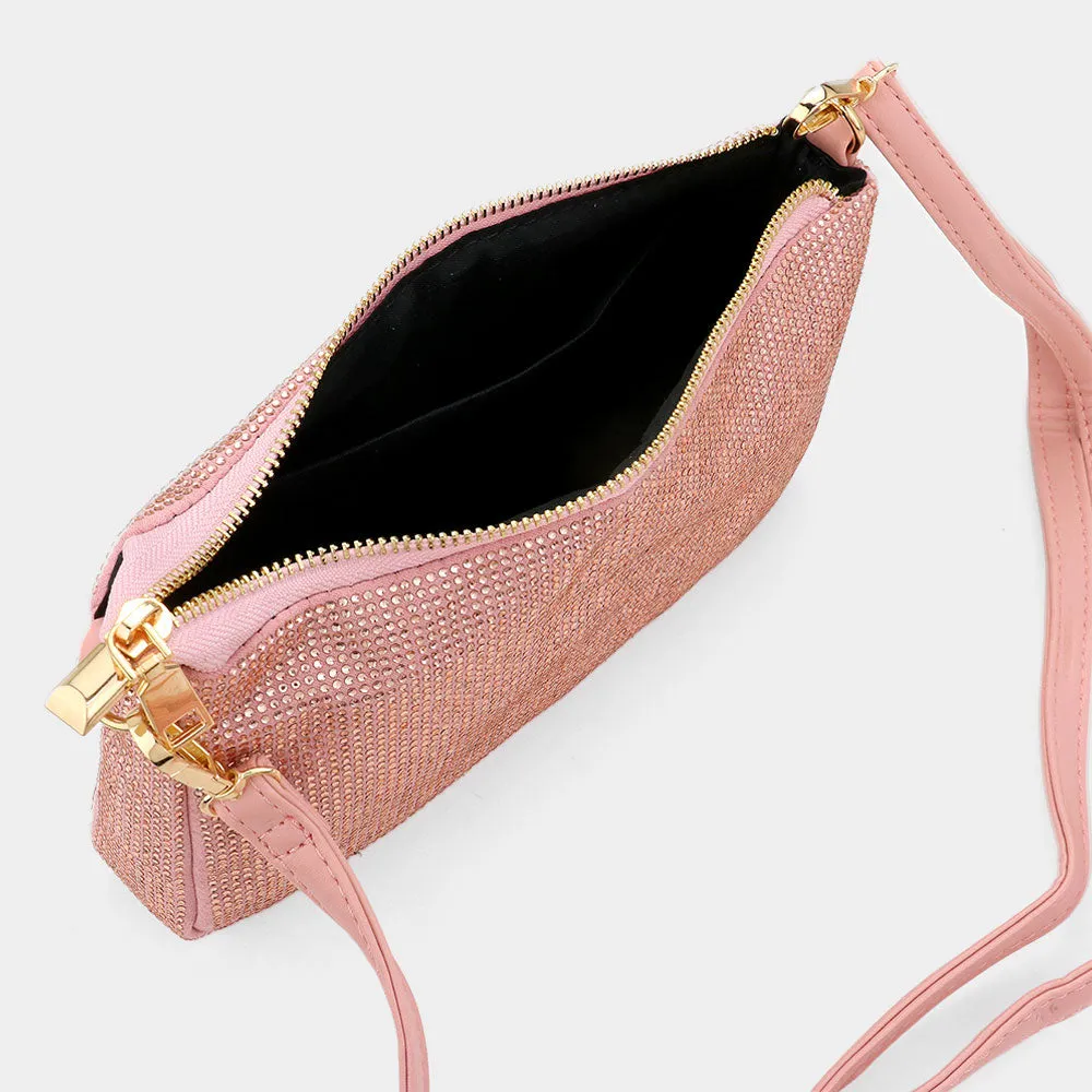 iLLASPARKZ Bling Studded Flat Crossbody Bag