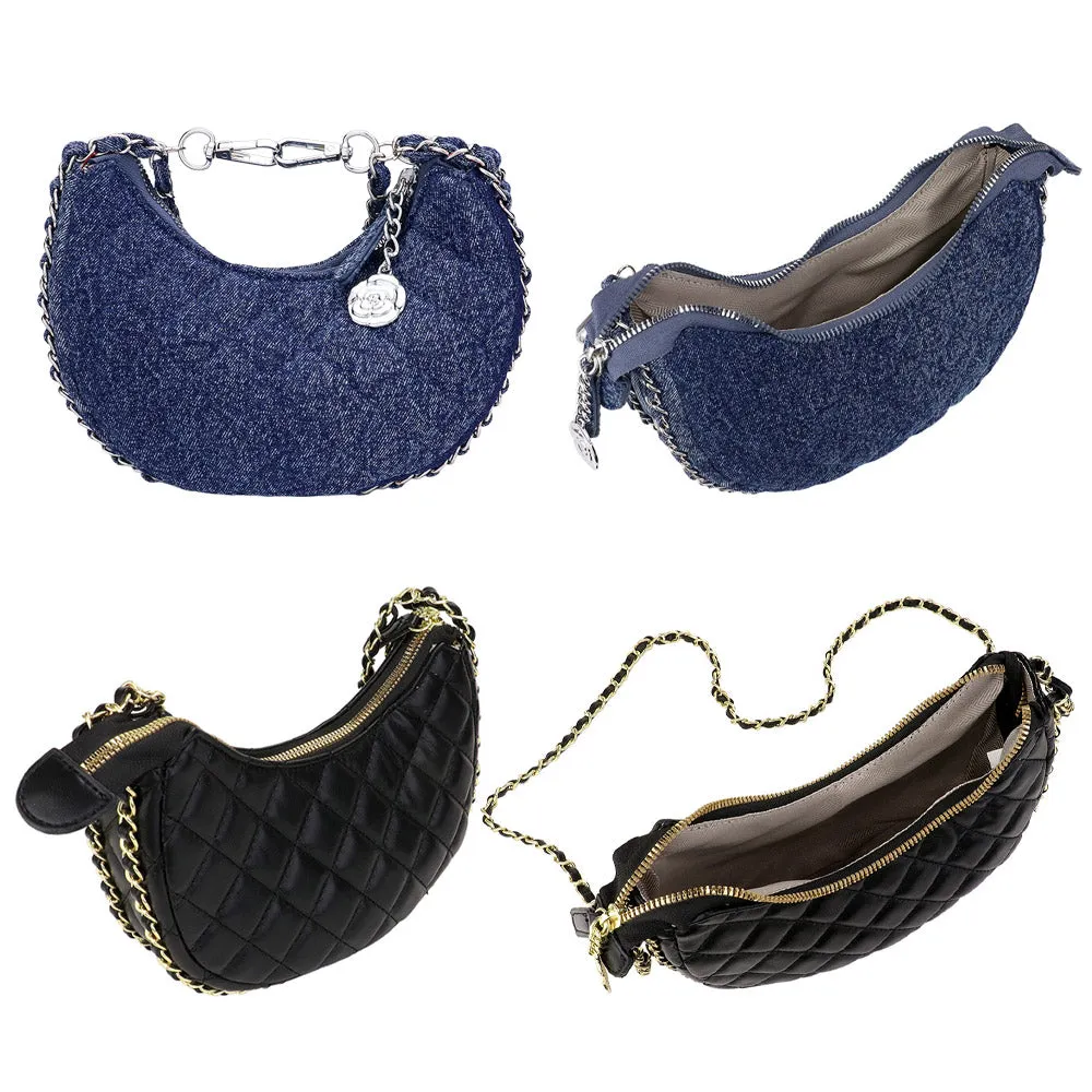 iLLASPARKZ Denim Quilted Hand Bag / Crossbody Bag