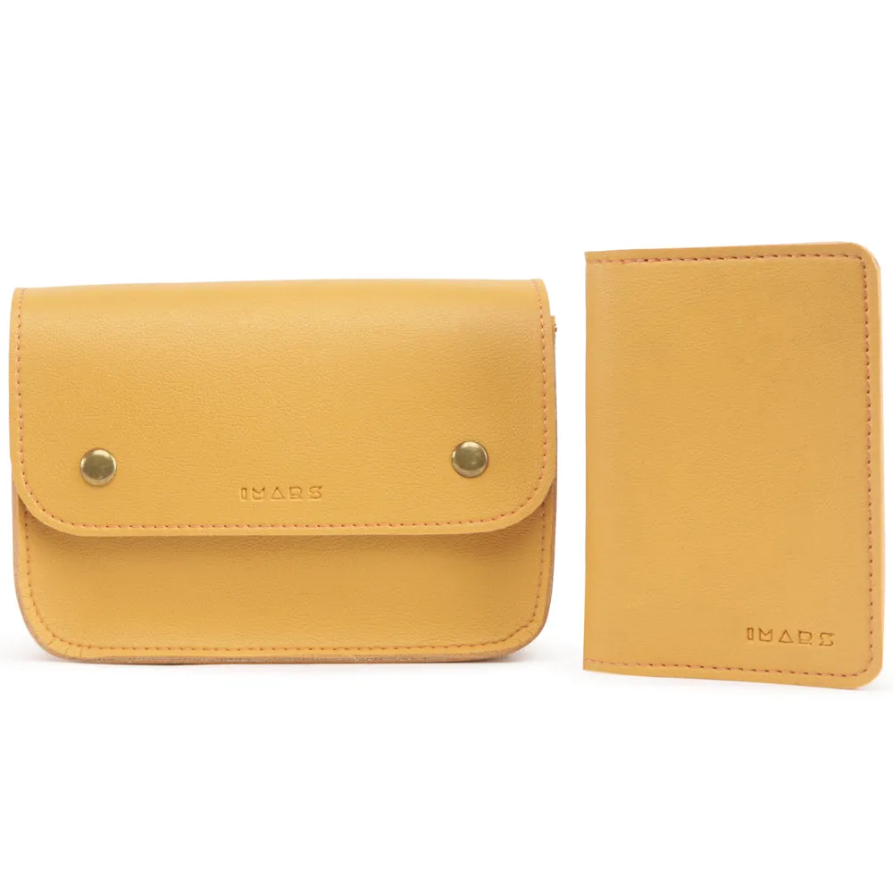 IMARS Stylish Fanny Pack Yellow For Women & Girls (Crossbody) Made With Faux Leather