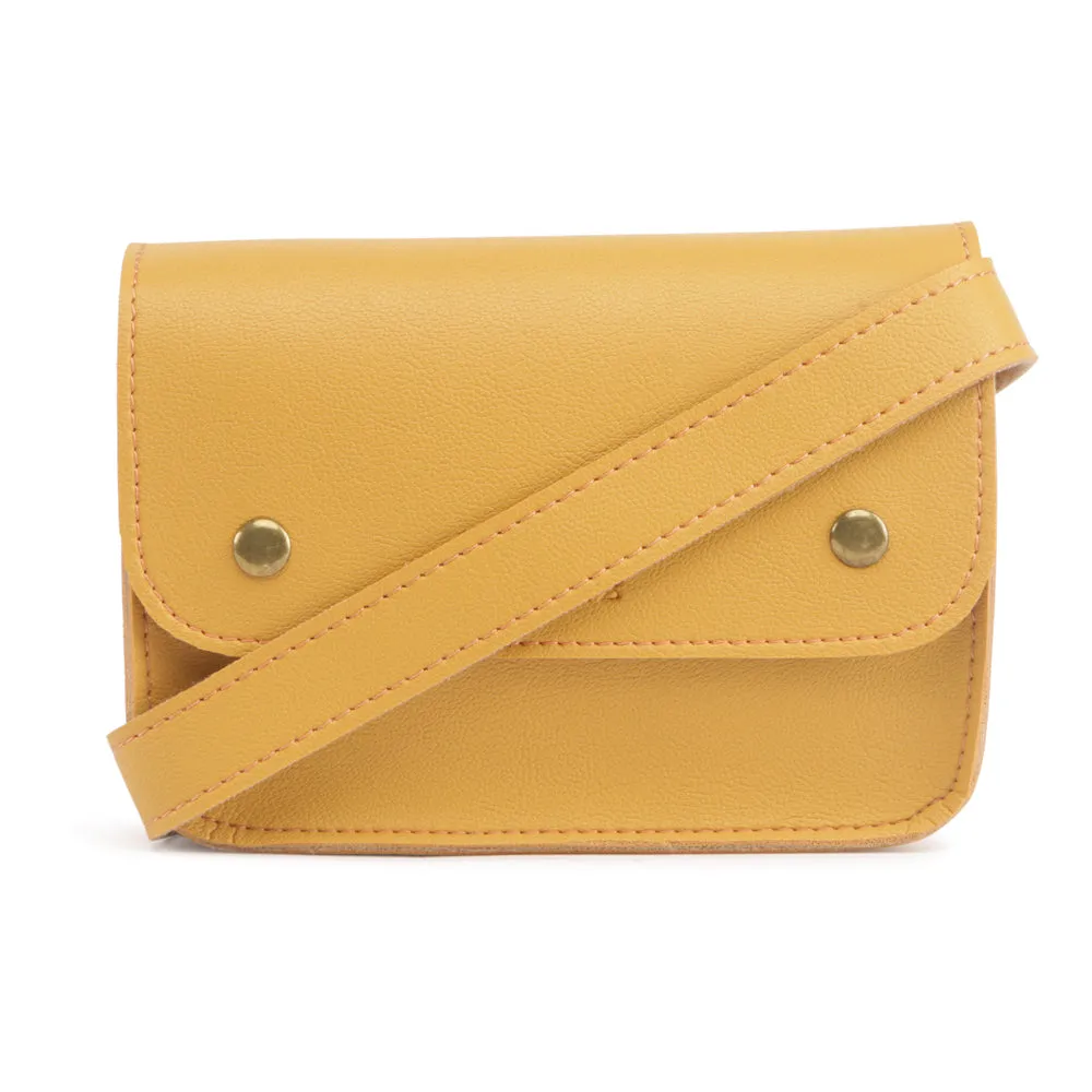 IMARS Stylish Fanny Pack Yellow For Women & Girls (Crossbody) Made With Faux Leather