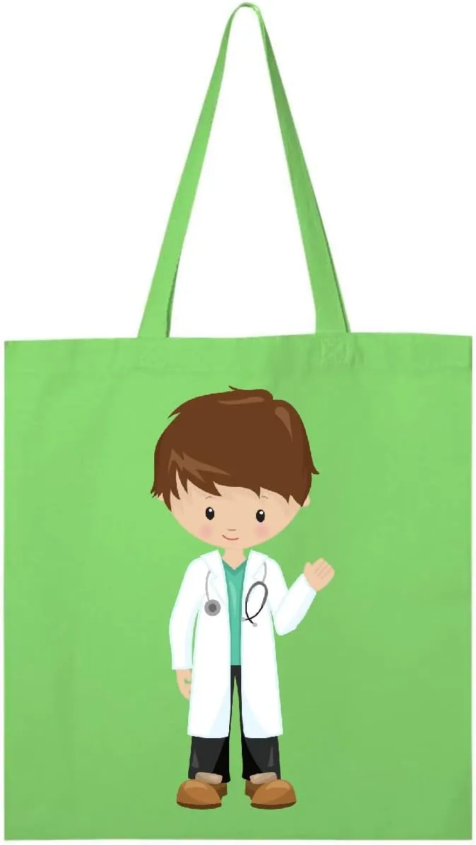 inktastic Doctor, Lab Coat, Medicine, Cute Boy, Brown Hair Tote Bag