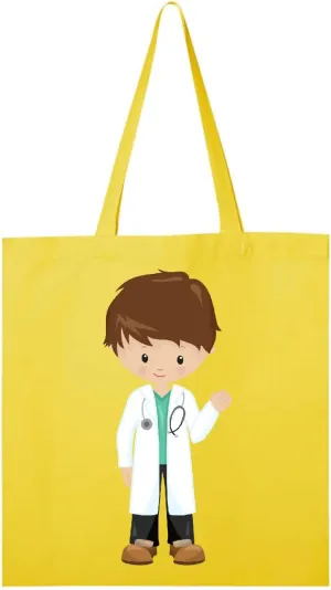 inktastic Doctor, Lab Coat, Medicine, Cute Boy, Brown Hair Tote Bag