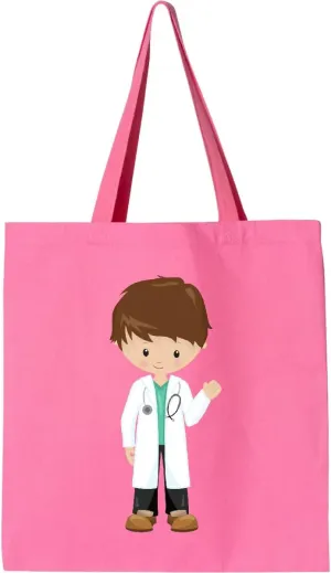 inktastic Doctor, Lab Coat, Medicine, Cute Boy, Brown Hair Tote Bag