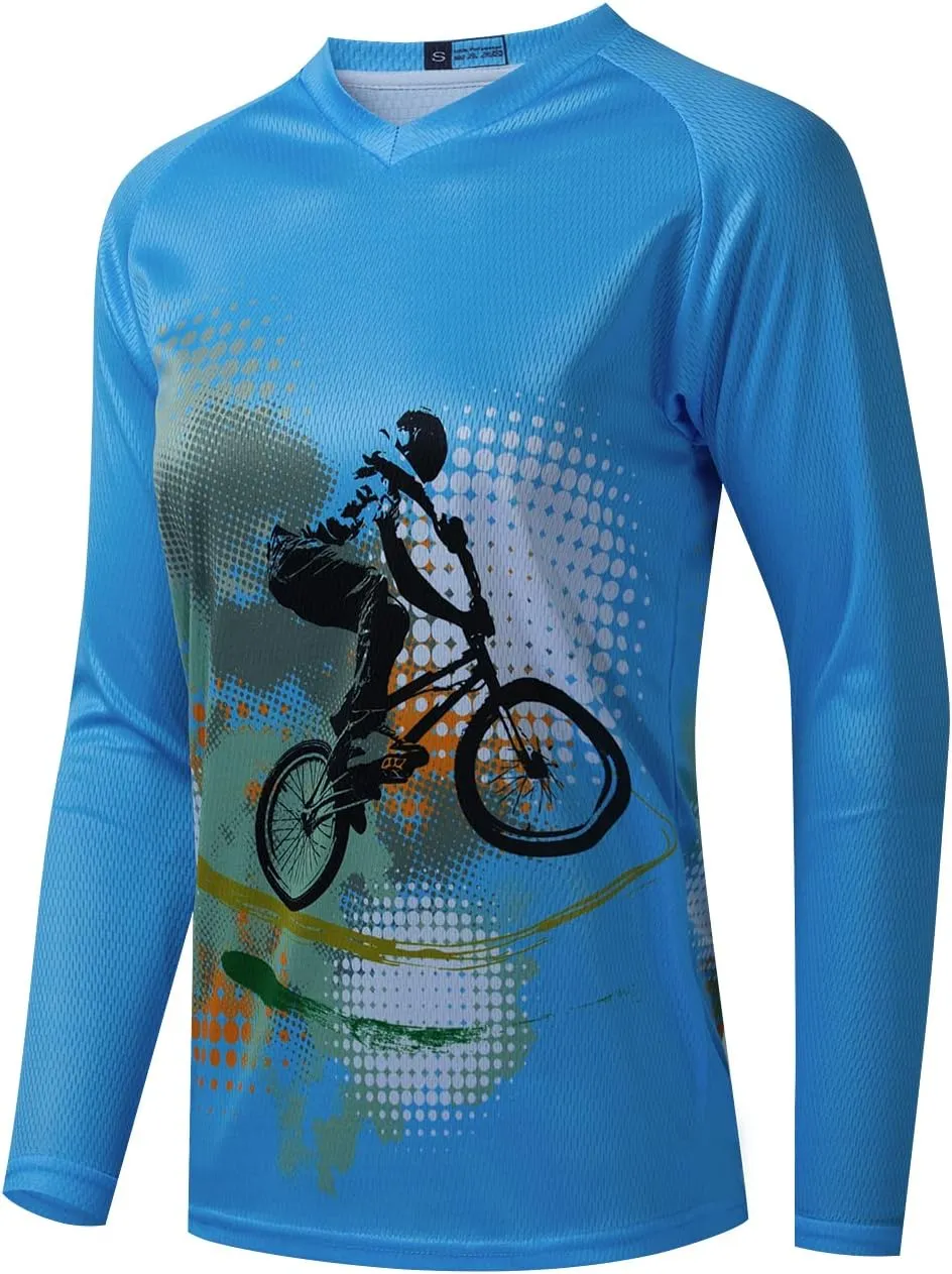JPOJPO Women's Cycling Jersey MTB Downhill T-Shirt Long Sleeve Motorcycle Motocross Off-Road Clothing Quick-Dry S-XXL