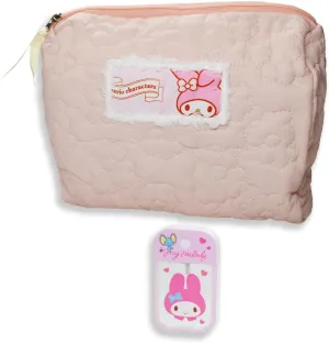 Kawaii Medy Travel Cosmetic Bag & Plastic Spray Bottles, Large Cosmetic Pouch Makeup Bag with Zipper, Fabric Travel Toiletry Bag Makeup Accessories Organizer, Foldable Storage Bags Makeup Pouch