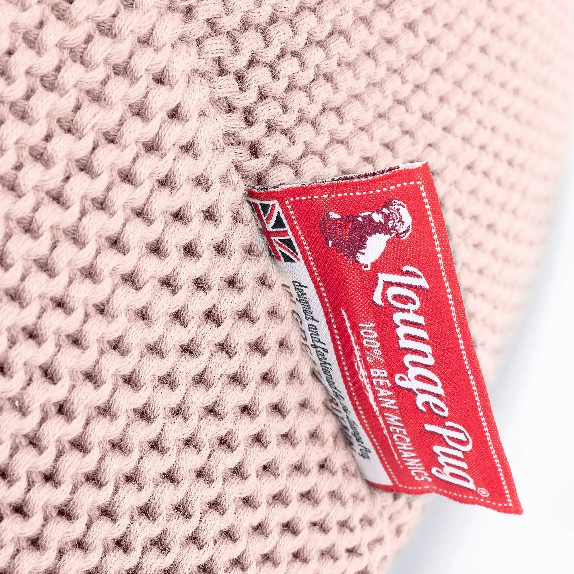 Kids Armchair Bean Bag for Toddlers 1-3 yr - Ellos Knitted Baby Pink