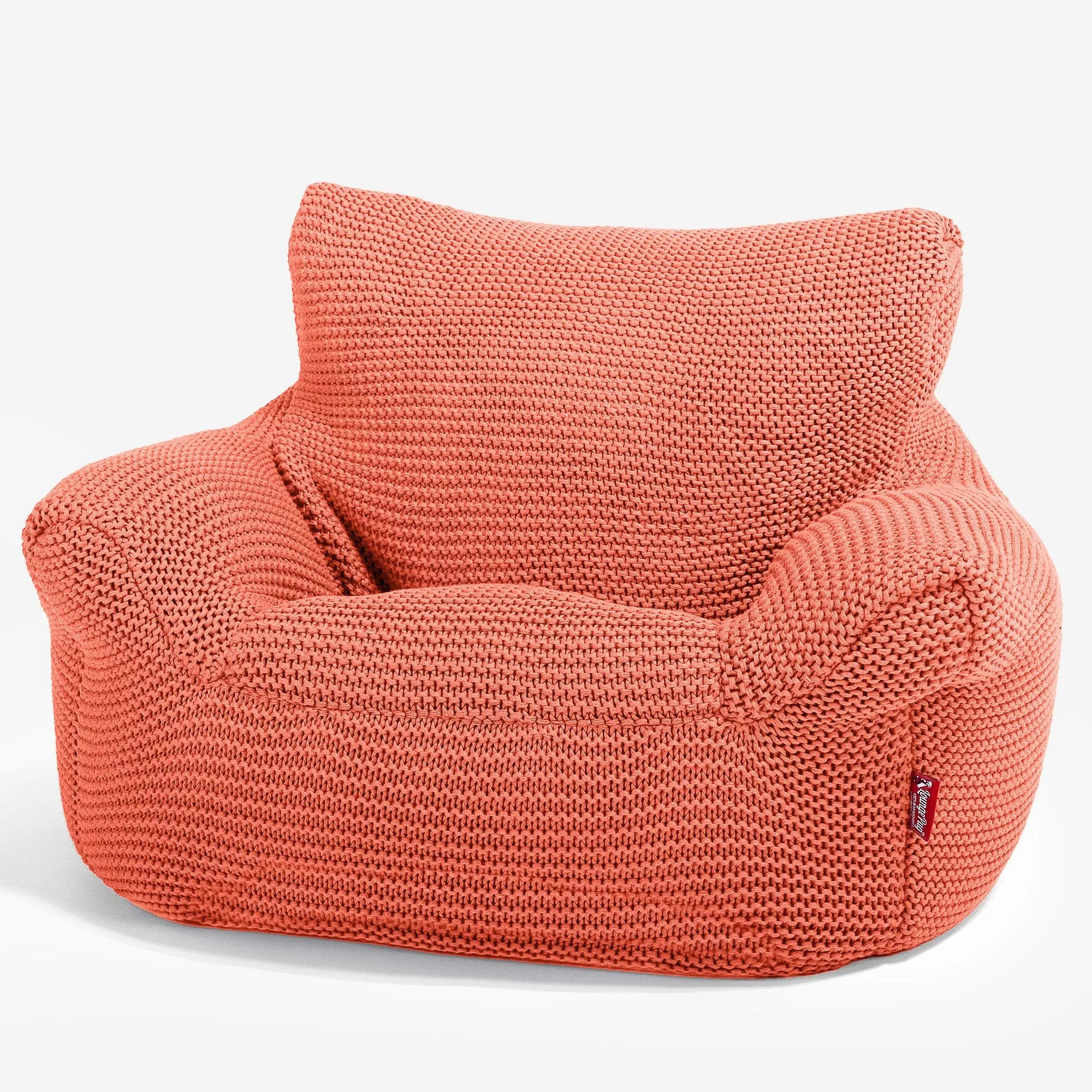 Kids Armchair Bean Bag for Toddlers 1-3 yr - Ellos Knitted Coral Pink