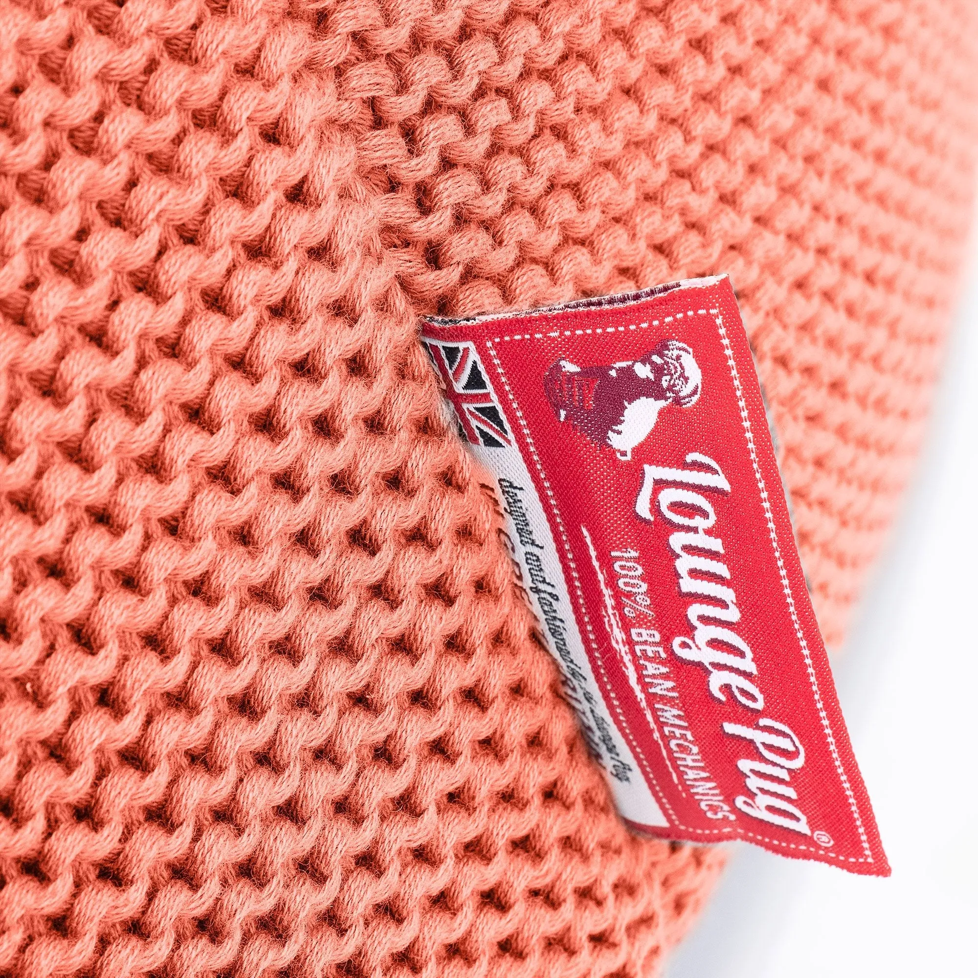 Kids Armchair Bean Bag for Toddlers 1-3 yr - Ellos Knitted Coral Pink