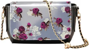 Kigai Rose Spring Floral Crossbody Bags for Women Retro Cross Body Purse Small PU Leather Shoulder Handbags with Chain Strap