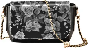 Kigai Vintage Floral Crossbody Bags for Women Retro Cross Body Purse Small PU Leather Shoulder Handbags with Chain Strap