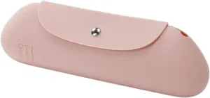 Large Capacity Travel Makeup Brush Holder, Magnetic Button Design Prevent Falling off Silicone Brushes Holder, Cosmetic Bags for Women Travel- (9.06 * 3.35 * 1.18) (Pink(Large))