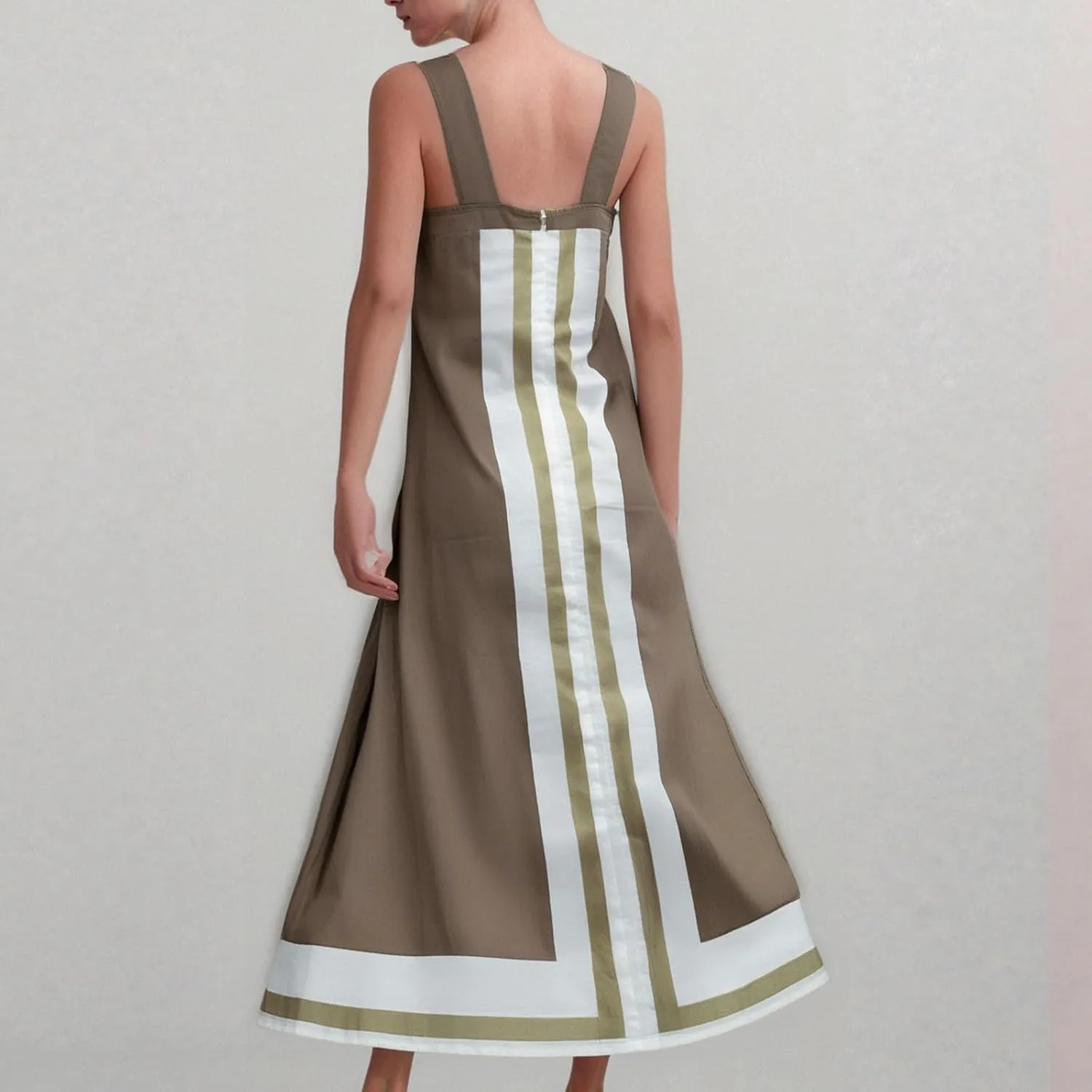 Linen Dresses for Women 2025 Color Block Summer Sun Dresses Beach Vacation Sleeveless Spaghetti Strap Maxi Dress
