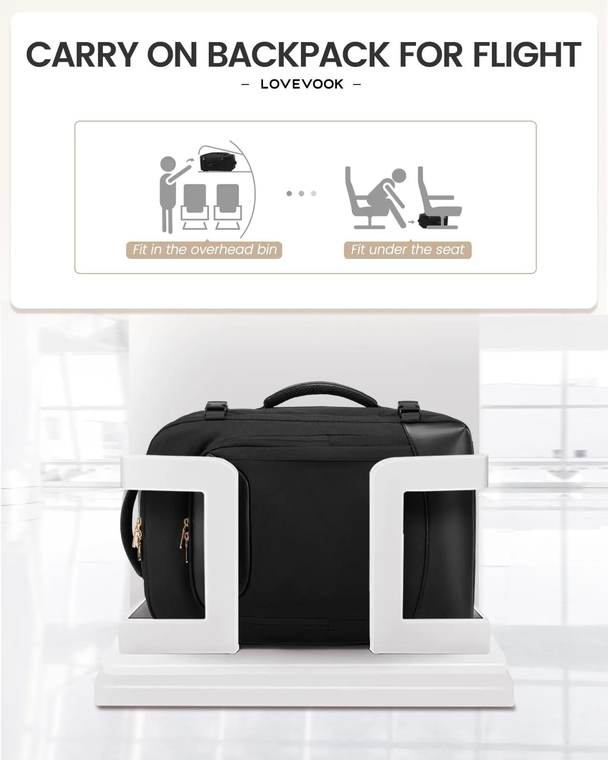 LOVEVOOK 40L Travel Backpack for Women Men, Large Carry on Backpack for Airplanes TSA Personal Item Travel Bag fits 15.6" Laptop, Waterproof Weekender Essentials Airline Approved with 2 Packing Cubes