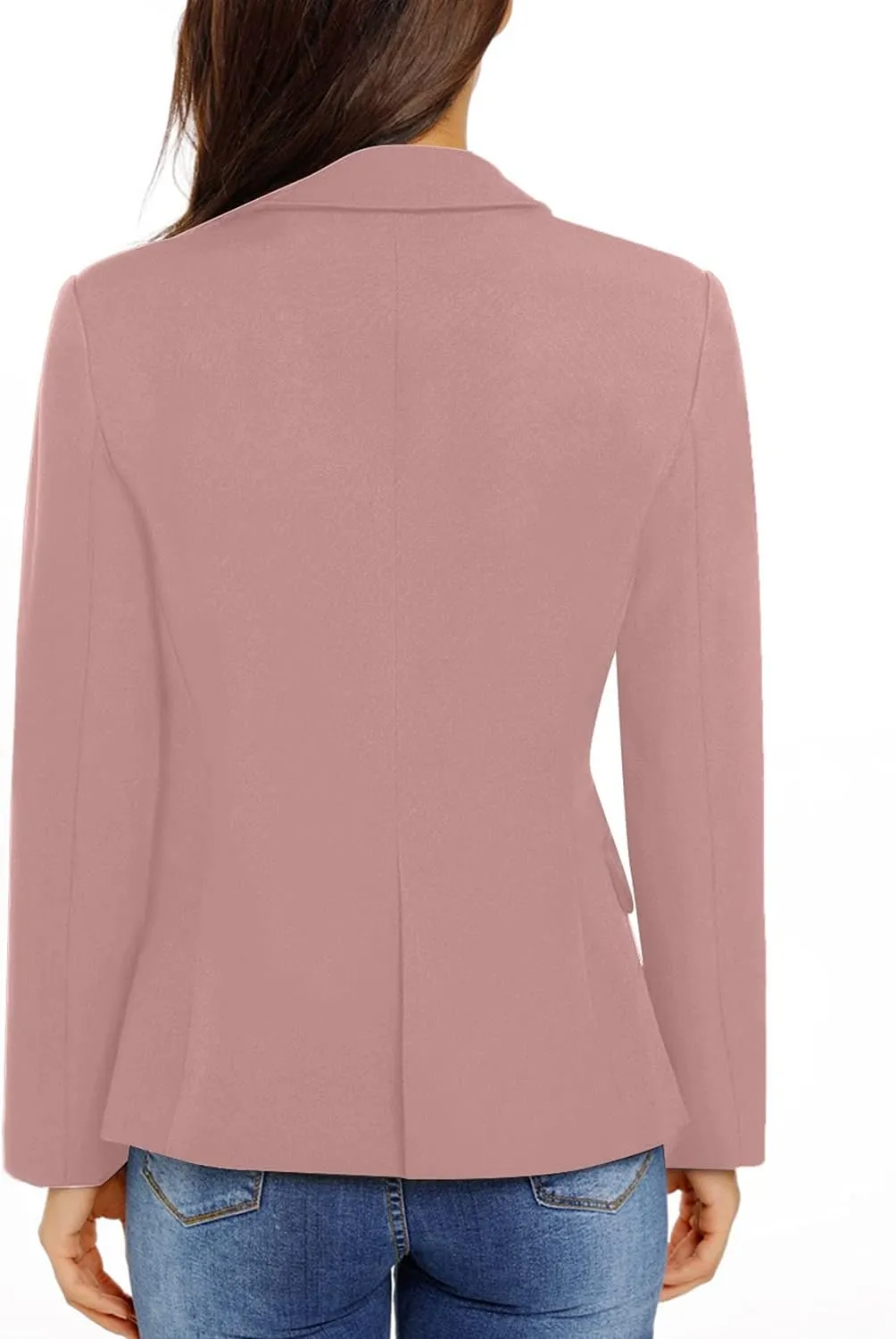 luvamia Women's Long Sleeve Formal Notch Lapel Button Down Blazer Pockets Jacket