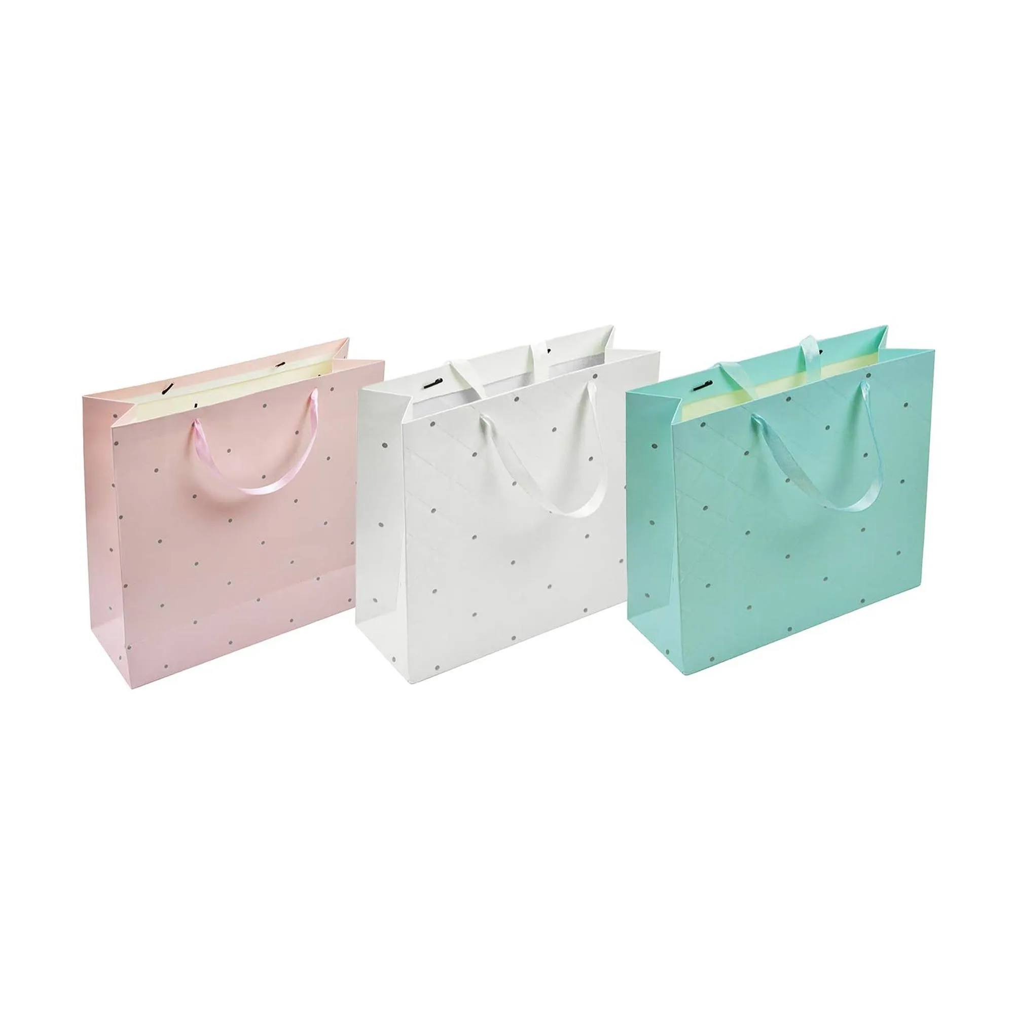 Luxurious Embossed Polka Dot Gift Bags - Set Of 3 Assorted Colours (Sizes Available)