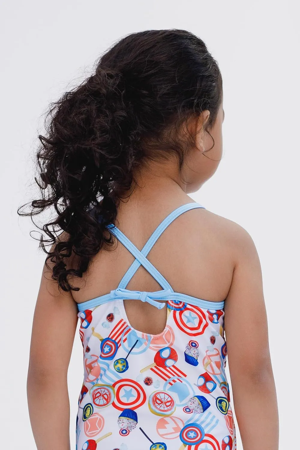 Marvel Girls UPF 50  One Piece Bathing Suit Toddler to Little Kid Sizes (2T - 7-8)