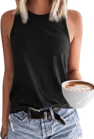 MHTOR Baseball O-Neck Tank Women Print Baseball Tanks Cute Workout Graphic Casual Summer Sleeveless Vest Top