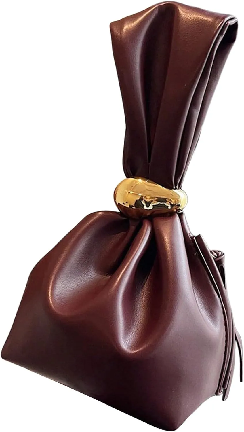 Milumia Women's Pu Leather Clutch Purses Metal Decor Mini Wristlet Handbag