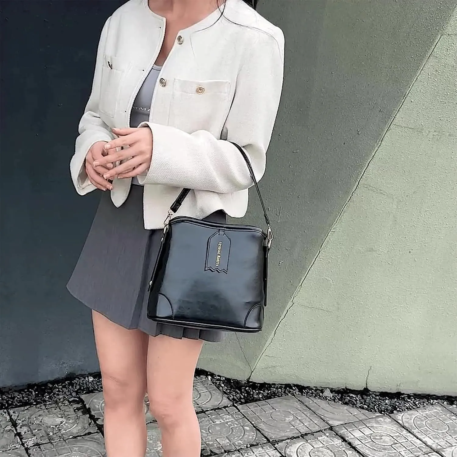 Mini Bucket Bag Leather Bucket Purse Vintage Purse Bag Crossbody Shoulder Small Handbag