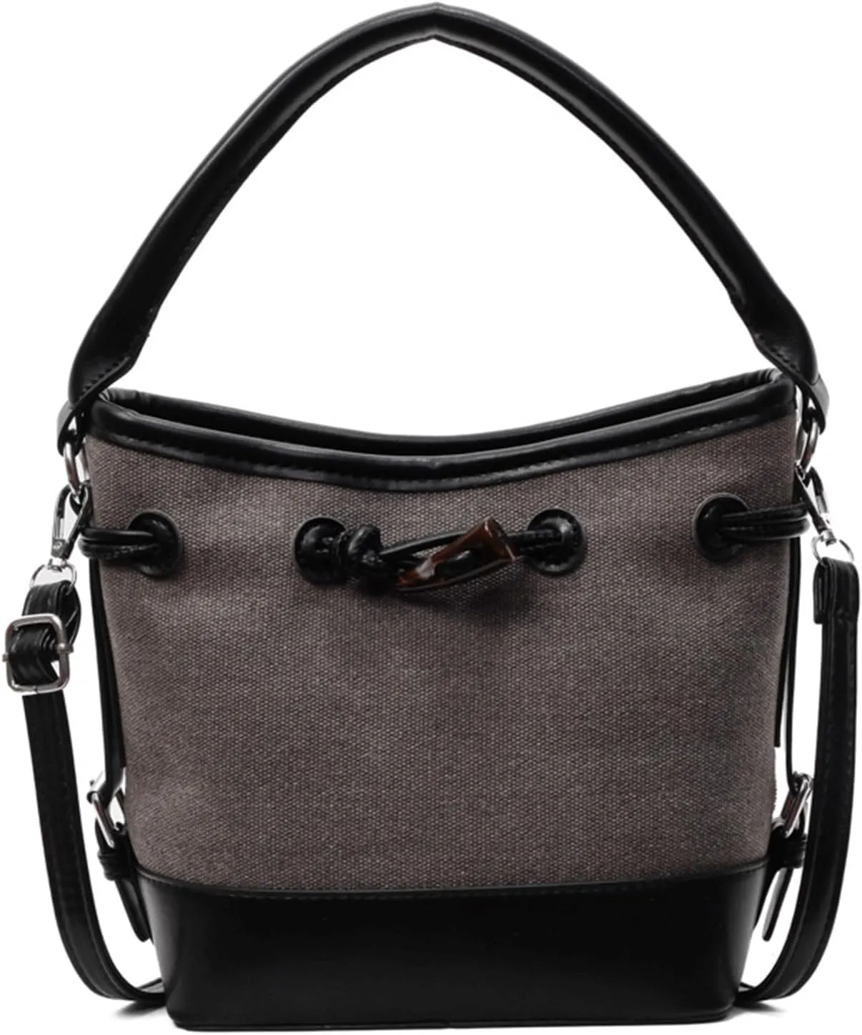 Mini Bucket Bag Leather Bucket Purse Vintage purse bag with Drawstring Detail Shoulder Crossbody Handbag