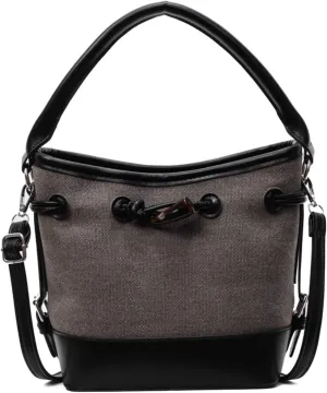 Mini Bucket Bag Leather Bucket Purse Vintage purse bag with Drawstring Detail Shoulder Crossbody Handbag