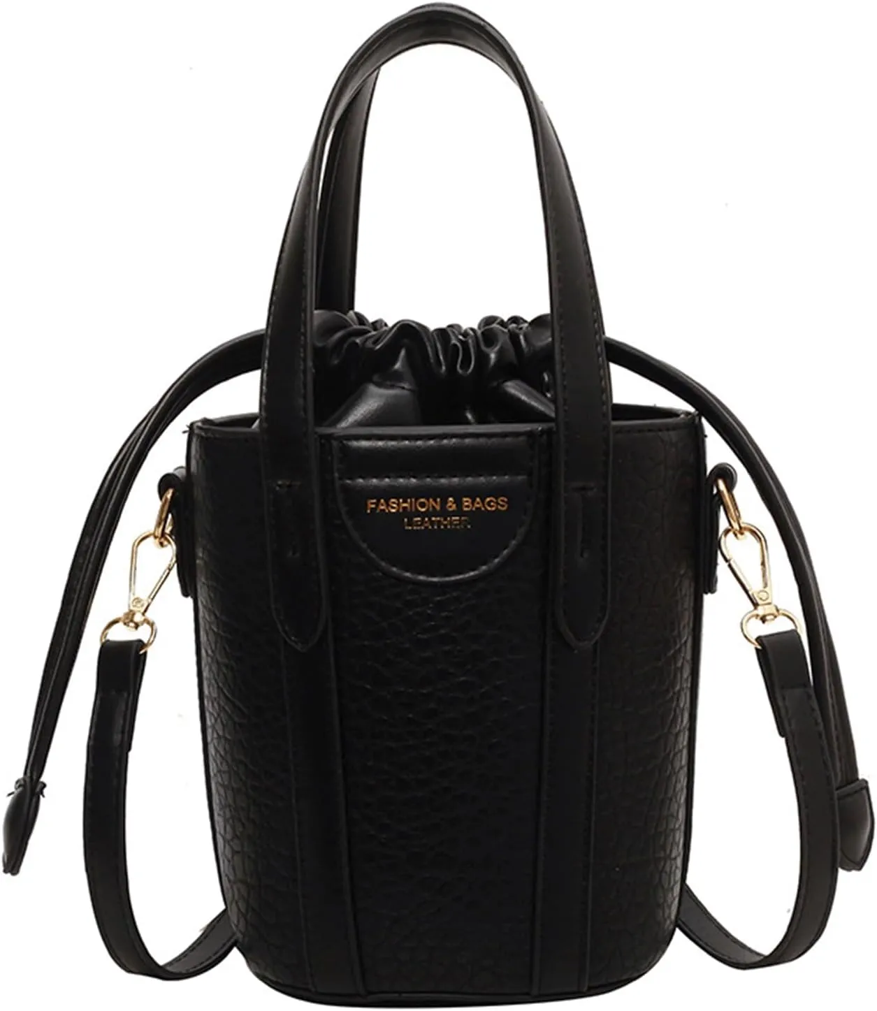Mini Bucket Bag Leather Bucket Purse Vintage Purse Handbag with Drawstring Closure Small Handbag Shoulder Crossbody Bag