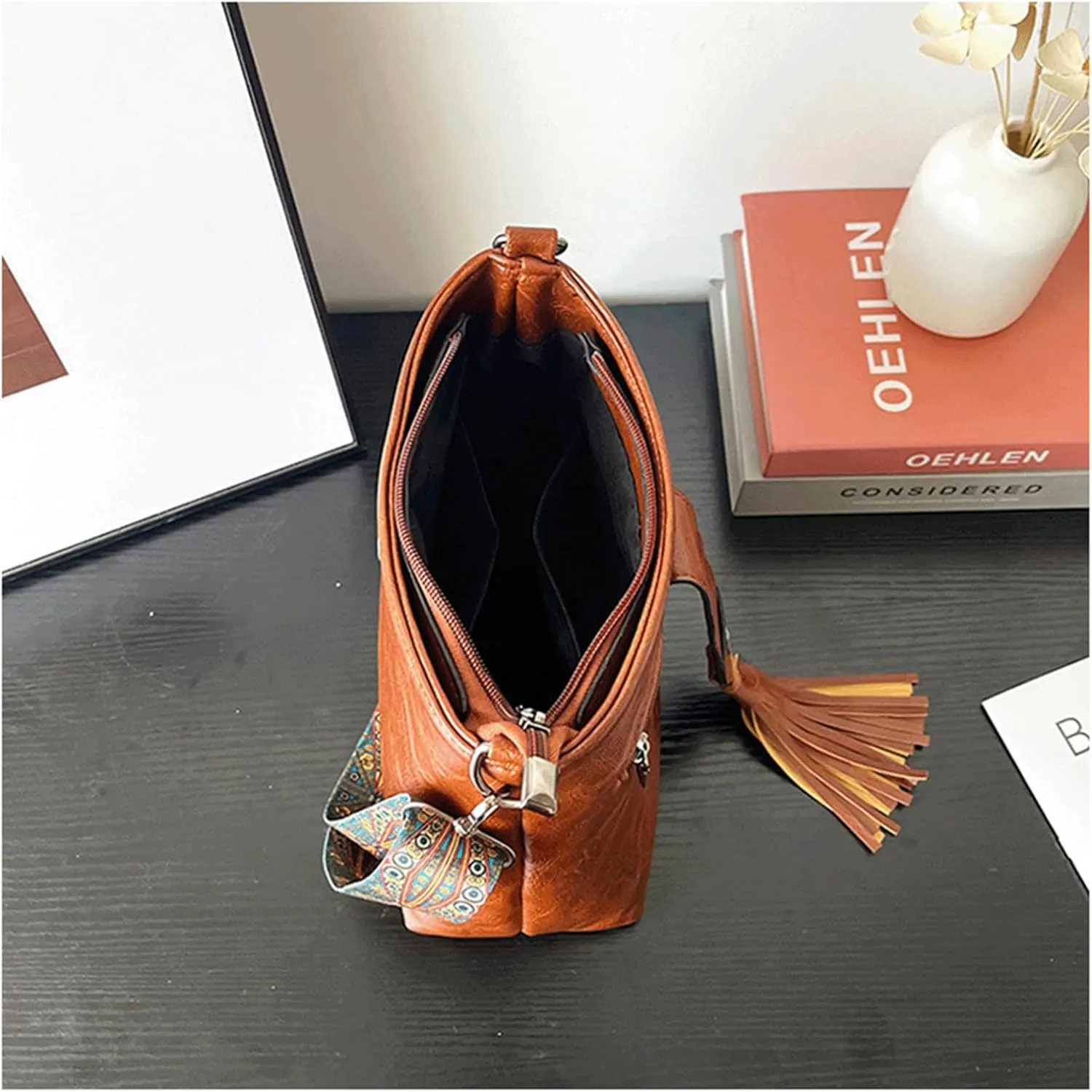 Mini Bucket Bag Vintage Bucket Purse Soft Leather Purse Bag for Women Crossbody Handbag with Wide Strap
