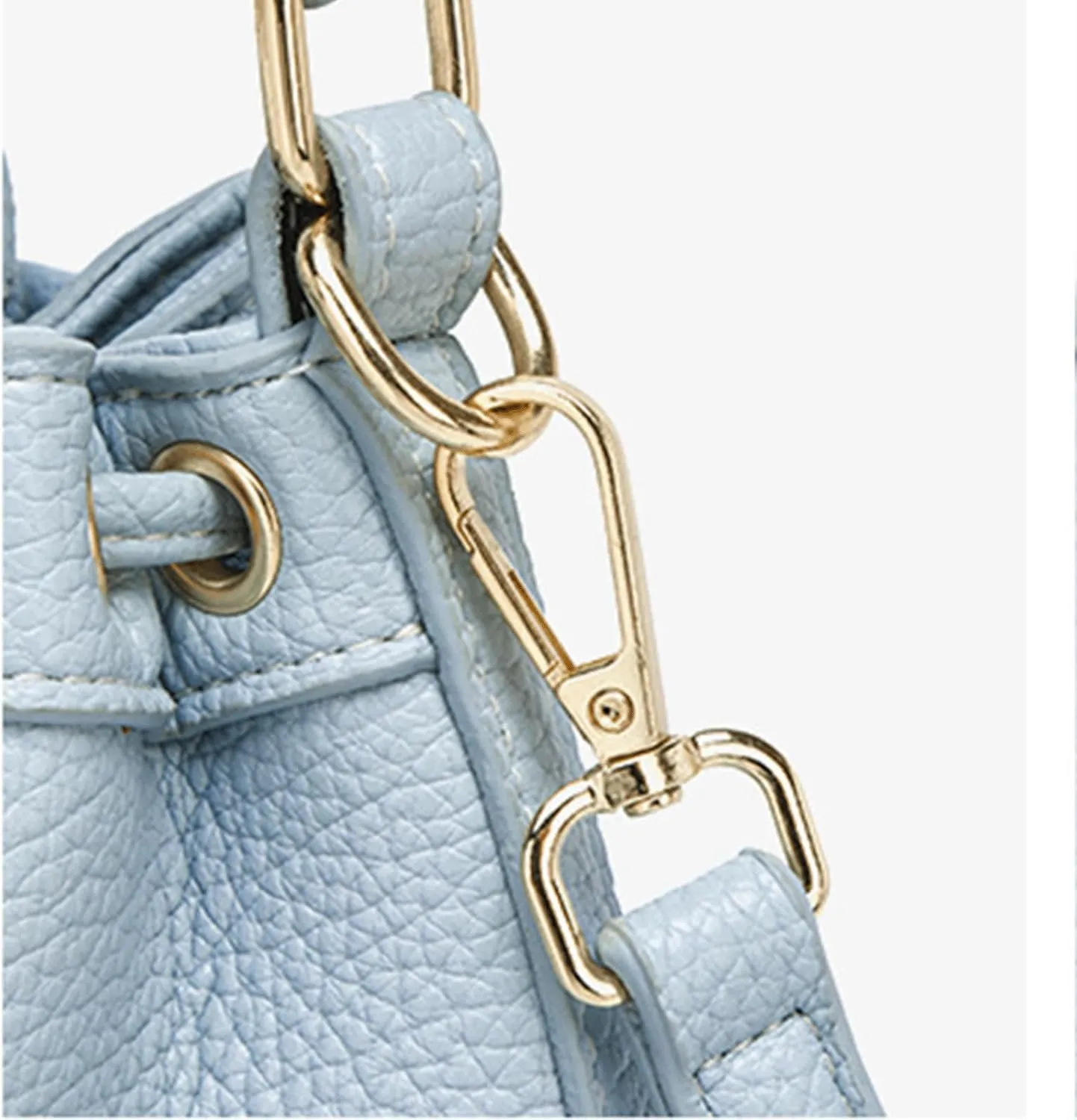 Mini Bucket Bag Vintage Pebbled Leather Bucket Purse with Plush Charm Drawstring Purse Bag Crossbody Shoulder Small Handbag