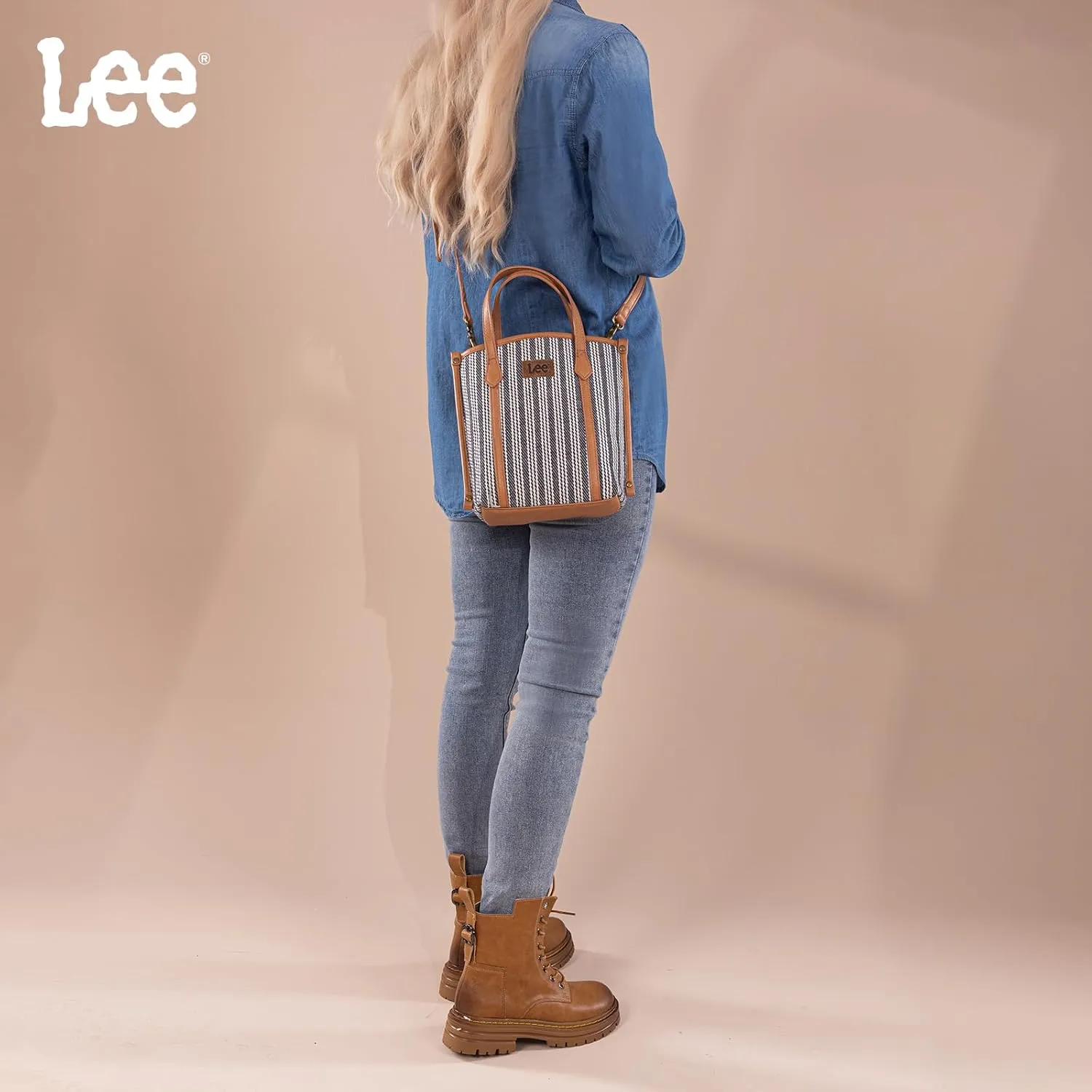 Montana West x Lee Small Tote Bag for Women Work, Stripe Crossbody Bag Top-handle Handbags
