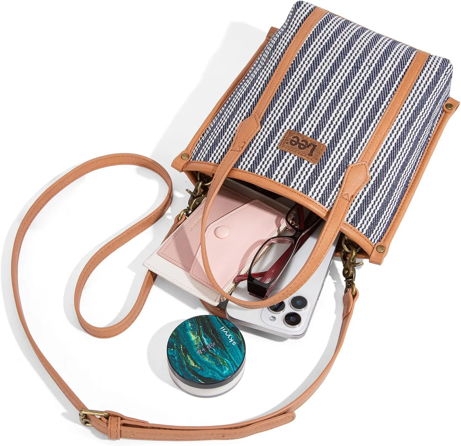 Montana West x Lee Small Tote Bag for Women Work, Stripe Crossbody Bag Top-handle Handbags