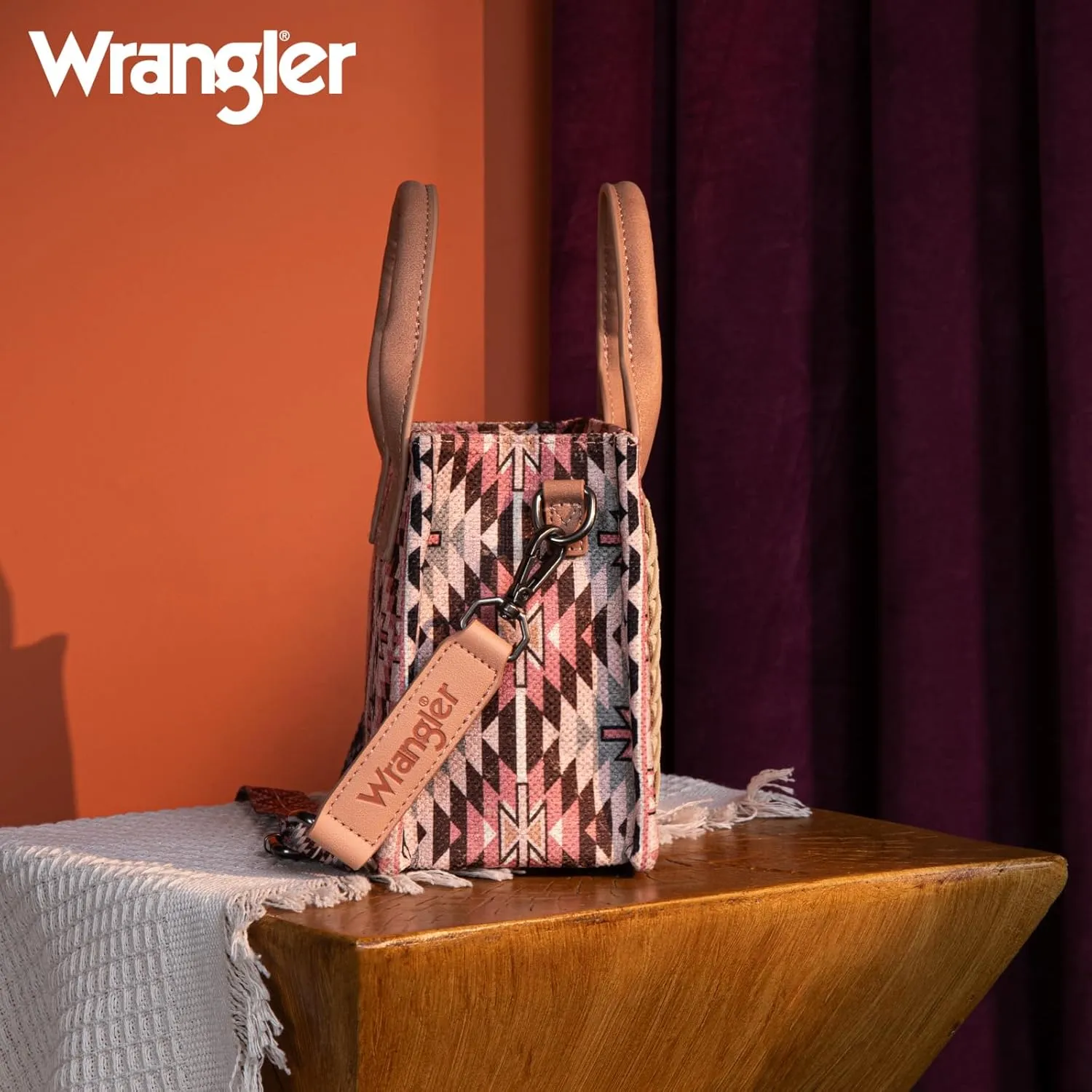 Montana West x Wrangler Mini Tote Bag for Women Boho Aztec Crossbody Purse Top Handle Handbags