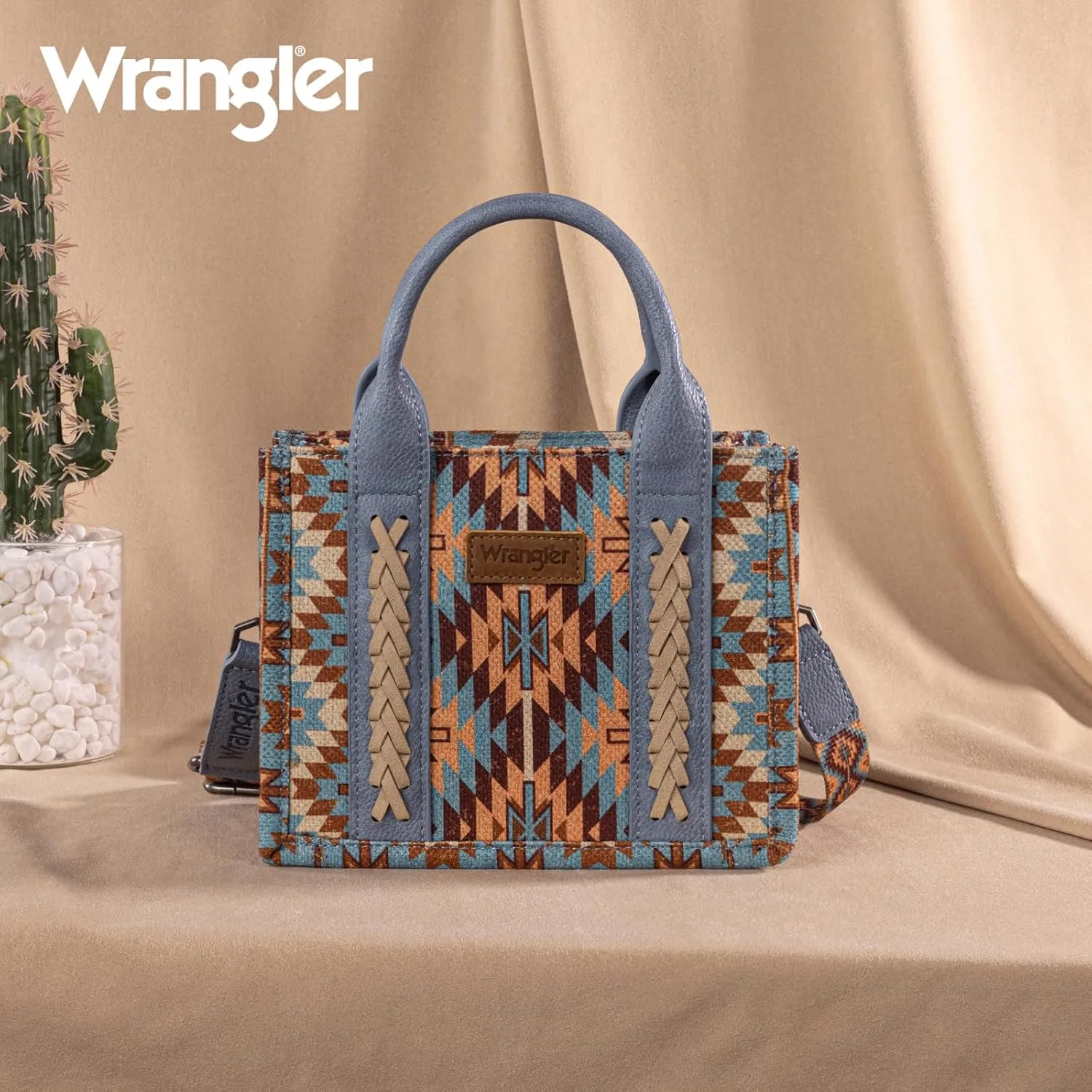 Montana West x Wrangler Mini Tote Bag for Women Boho Aztec Crossbody Purse Top Handle Handbags