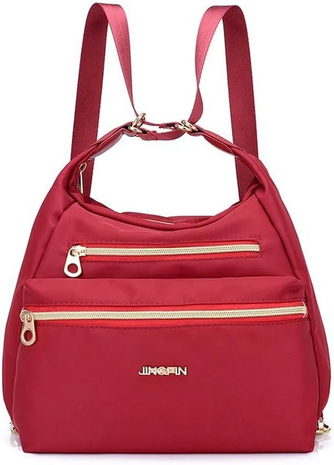 Multi-Pocket Crossbody Bag for Women Convertible Nylon Shoulder Bag Travel Backpack Purse