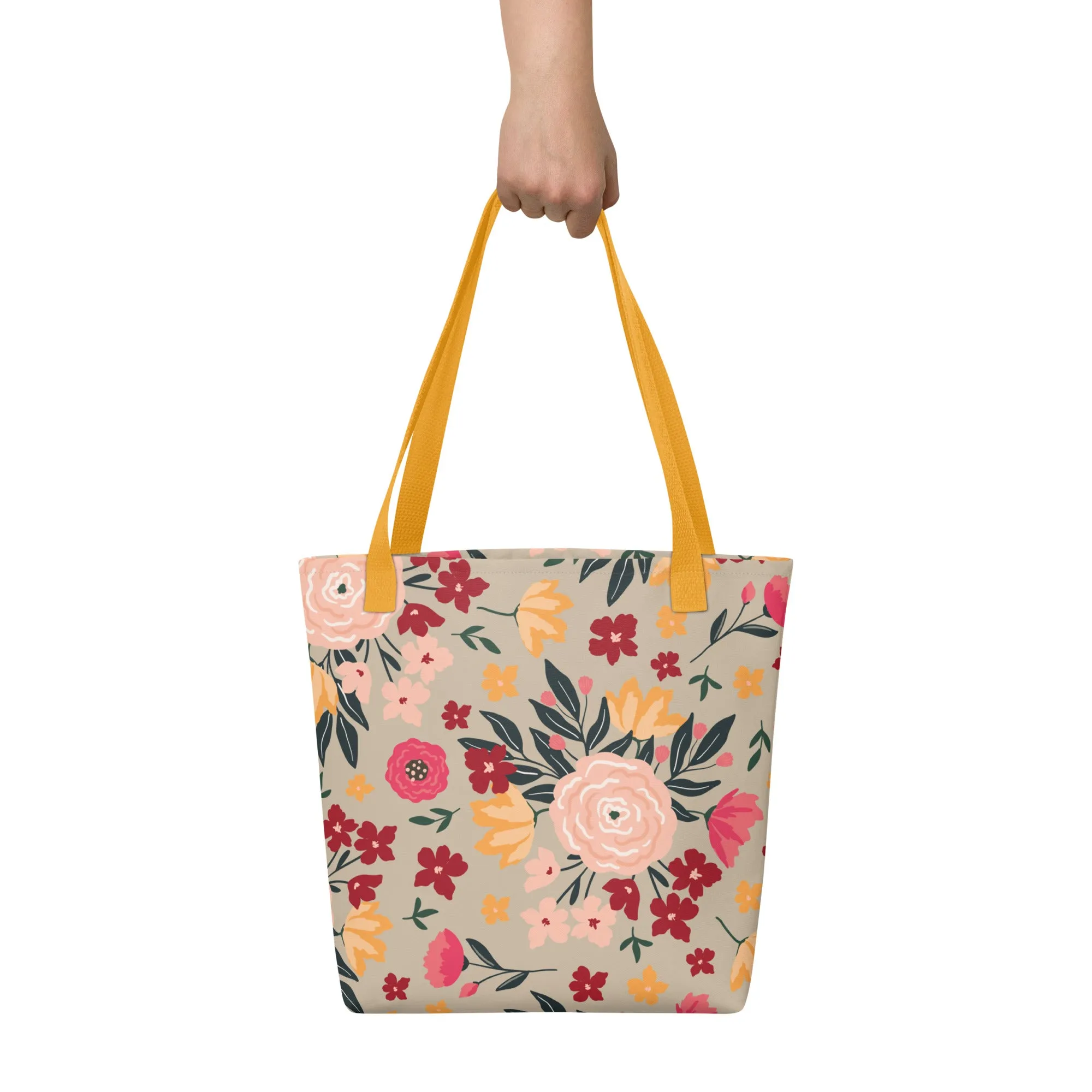 Nona's Garden Tote Bag (3 Handle Colors)