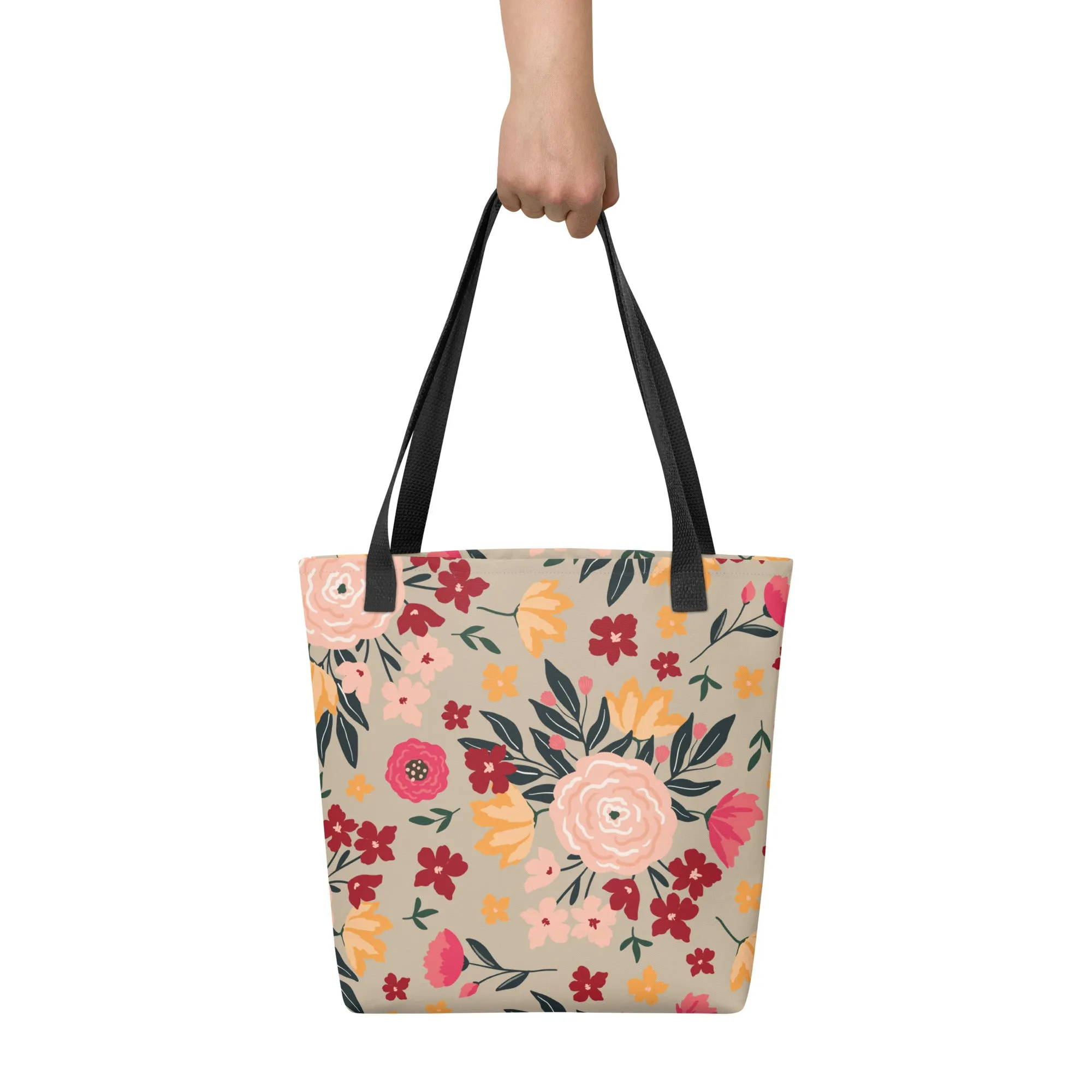 Nona's Garden Tote Bag (3 Handle Colors)