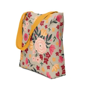 Nona's Garden Tote Bag (3 Handle Colors)