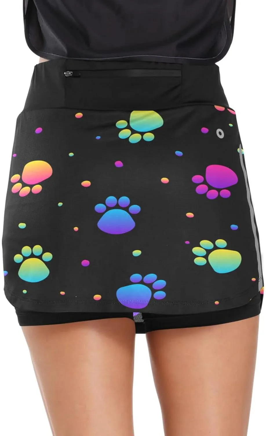Plaaee Tennis Skorts Skirts for Women Squares Checkered Lattice Orange White Athletic Skort Workout Sports Skirt S
