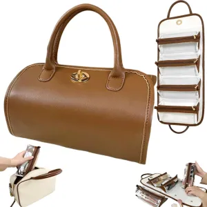Portable 4-in-1 Foldable Cosmetic Bag,Large Capacity Roll Up Cosmetic Bag,Travel Makeup Organizer with Detachable Design,Foldable Travel Make up Toiletry Bag for Women (1pcs)