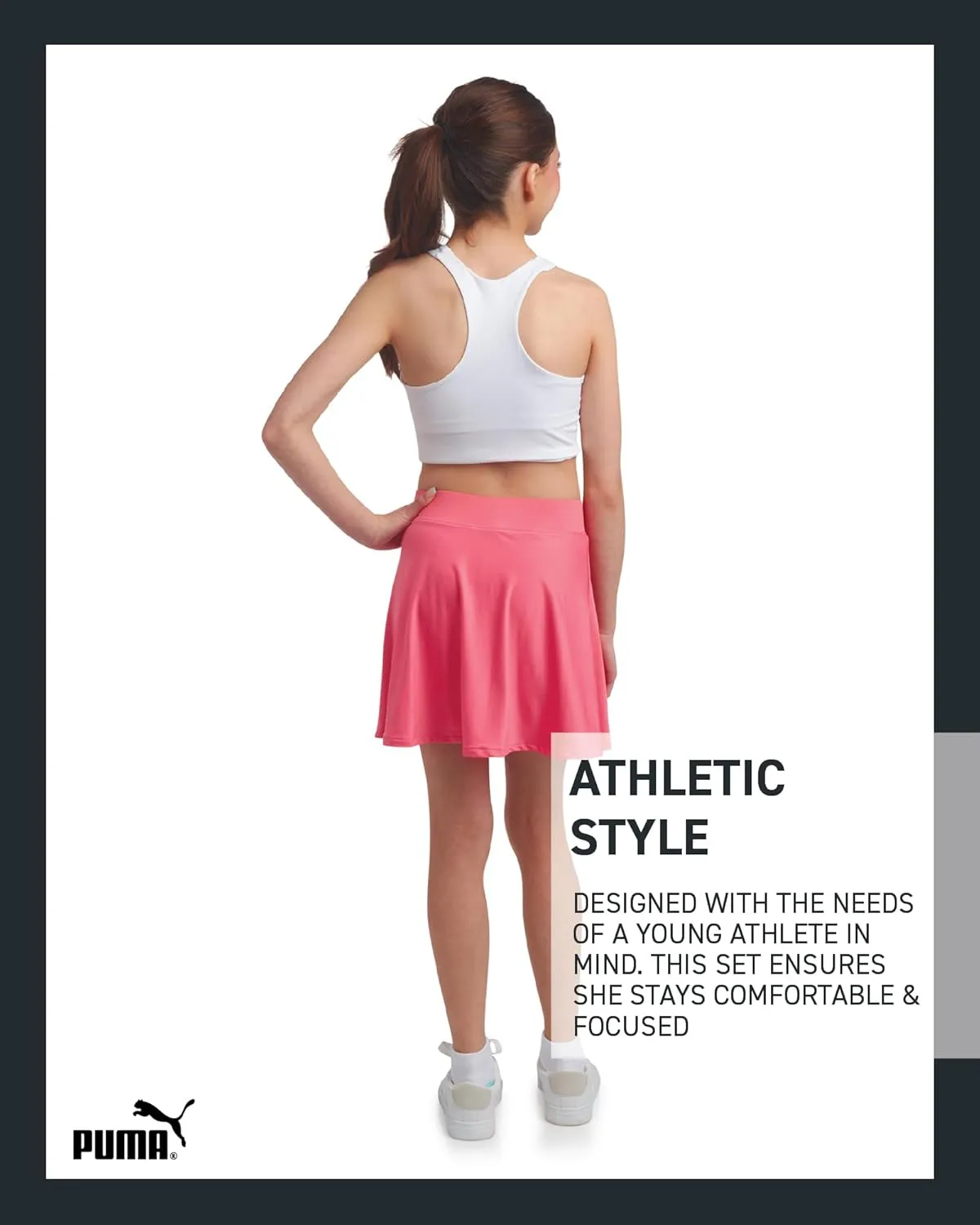 PUMA Girls' Active Skirt - Pleated Scooter Skort - Tennis Running Sports Skirt (S-XL)