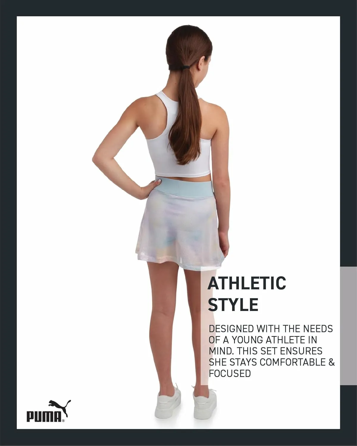 PUMA Girls' Active Skirt - Pleated Scooter Skort - Tennis Running Sports Skirt (S-XL)