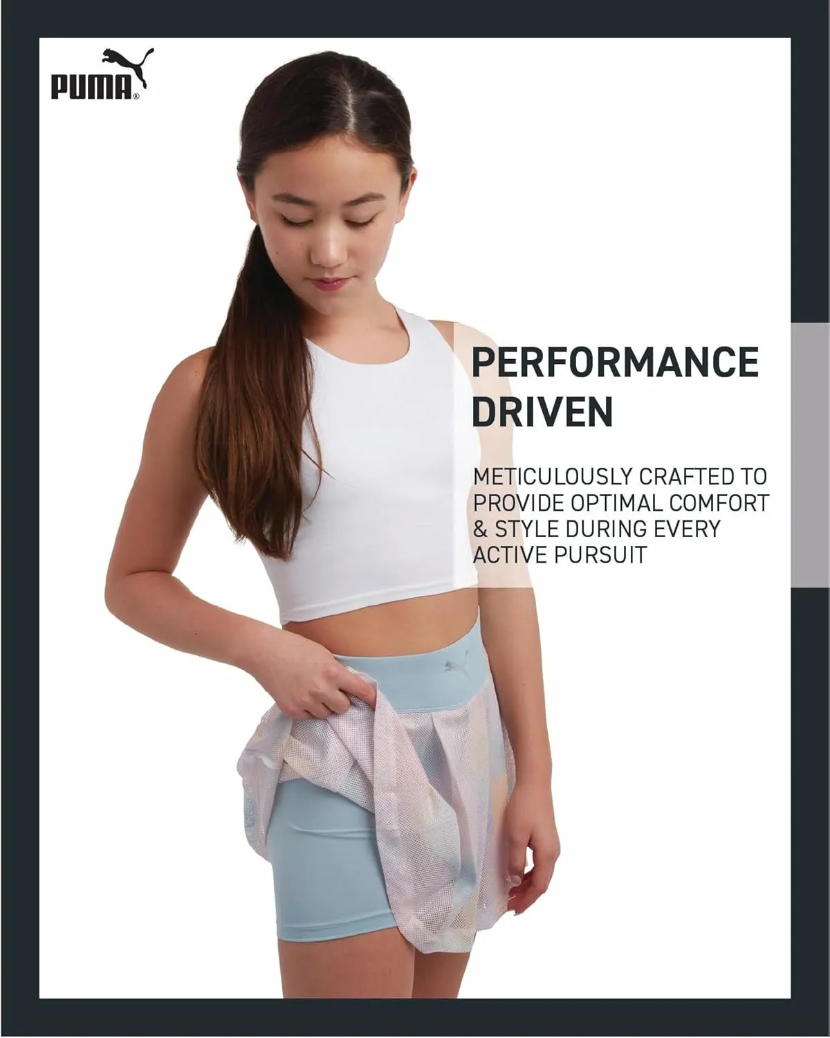 PUMA Girls' Active Skirt - Pleated Scooter Skort - Tennis Running Sports Skirt (S-XL)