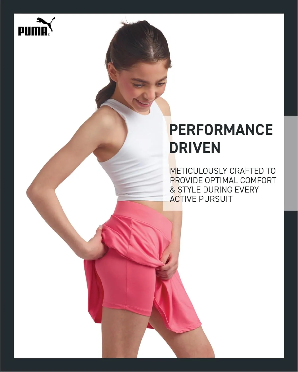 PUMA Girls' Active Skirt - Pleated Scooter Skort - Tennis Running Sports Skirt (S-XL)