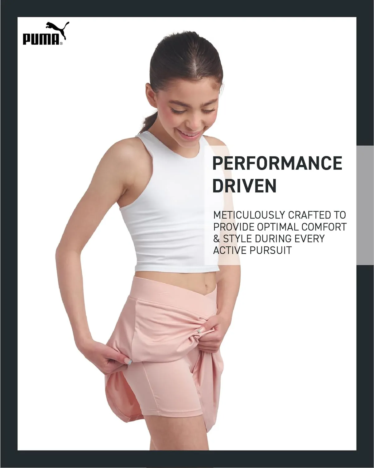 PUMA Girls' Active Skirt - Pleated Scooter Skort - Tennis Running Sports Skirt (S-XL)