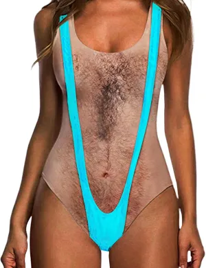 RAISEVERN One Piece Swimsuit for Women Hawaiian Novelty 3D Print Bathing Suit Swim Beachwear