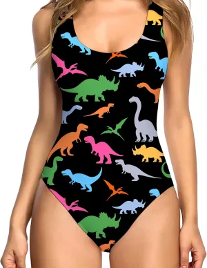 RAISEVERN One Piece Swimsuit for Women Hawaiian Novelty 3D Print Bathing Suit Swim Beachwear